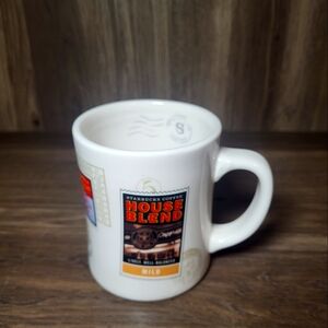Starbucks Coffee Mug 2002 Air Mail Postage Stamp Barista Diner Style 16oz Cup